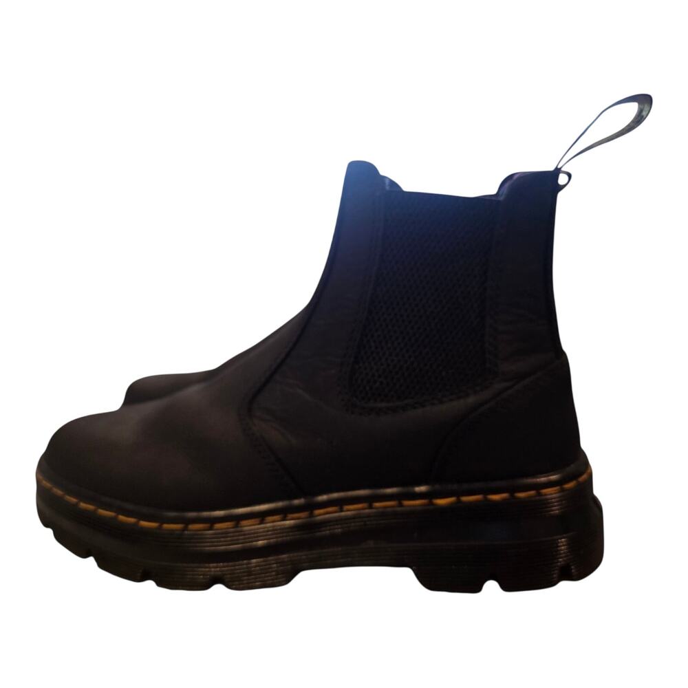 Dr Martens Embury Black Leather Chelsea Boots Women’s Size 7 Pull On Ankle Docs